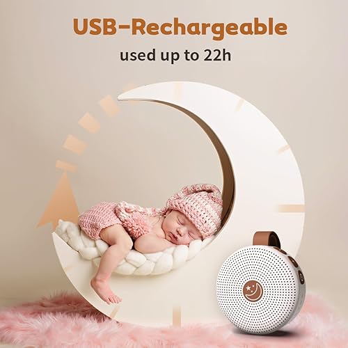 Miniatura 3 de Mini máquina de sonido portátil con 30 sonidos relajantes para bebés, niños y adultos, 36 niveles de volumen, recargable, máquina de dormir de ruido