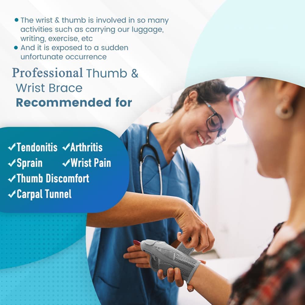 1Par De Férula Flexible para Muñeca Soporte para Pulgar para Tendinitis Artritis Protector Transpirable para Pulgar