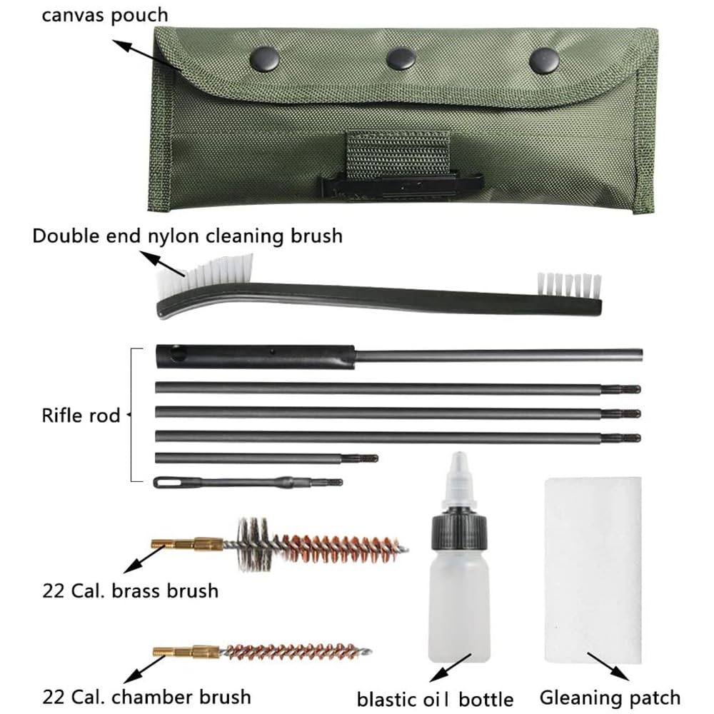 Kit de Limpieza Premium M16 y Kit de Stock AR15 para Rifle de Pellets Calibre .22 5,5mm
