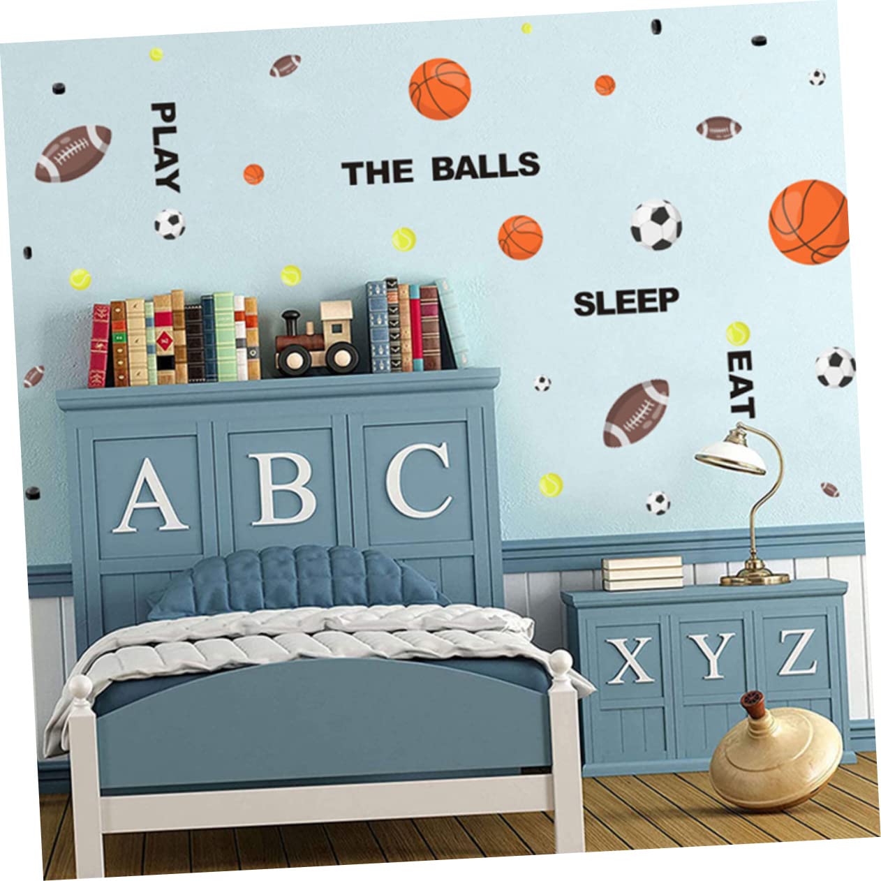 Toyvian 3pezzi Adesivi Murali Sportivi Per Ragazzo Ragazza Decalcomanie Rimovibili Per Decorare Camerette Con Palloni Da Calcio e Basket Facili Da Applicare e Rimuovere Perfetti Per