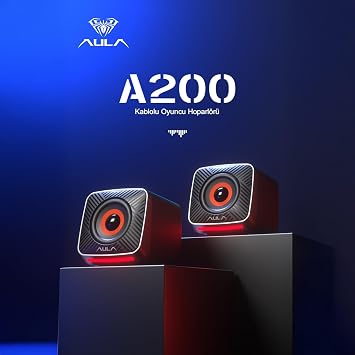 Aula A200 RGB Illuminated Desktop Gaming 3.5mm Jack Computer Pc Speaker