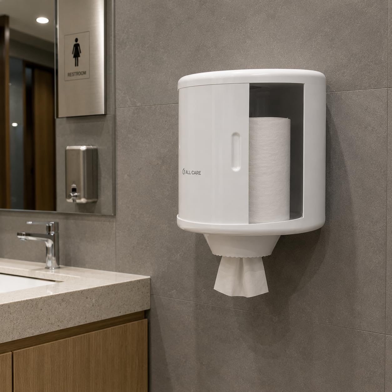 Mediclinics Dispensador Papel Higiénico Bobina Mediano Blanco Baño Público