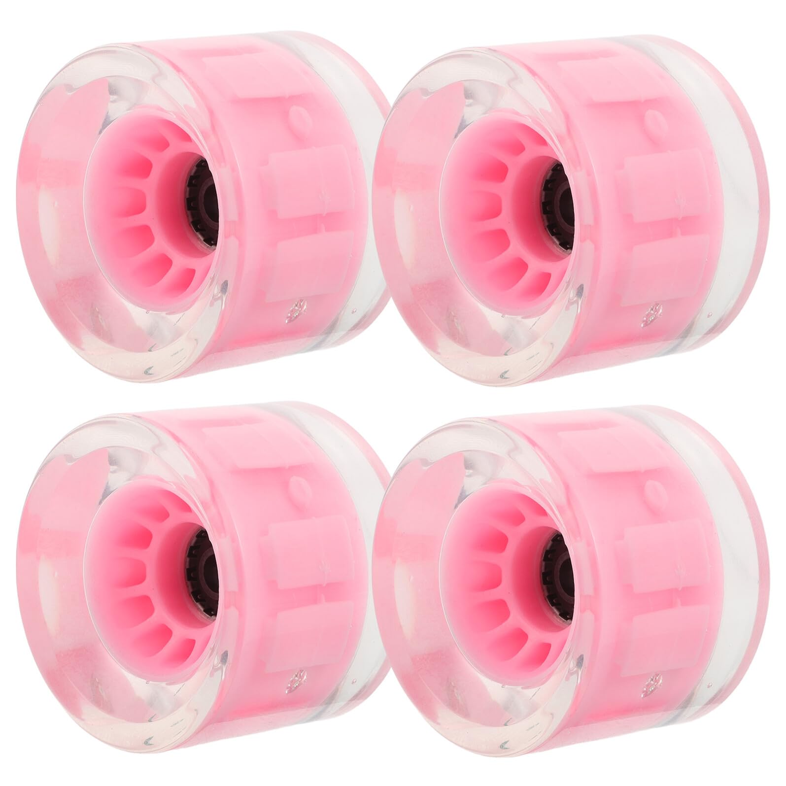Gatuida 4 Piezas Ruedas para Longboard de Crucero PU con Luz Rosa para Calle Ruedas de Repuesto para Skate con Efecto de Nocturno