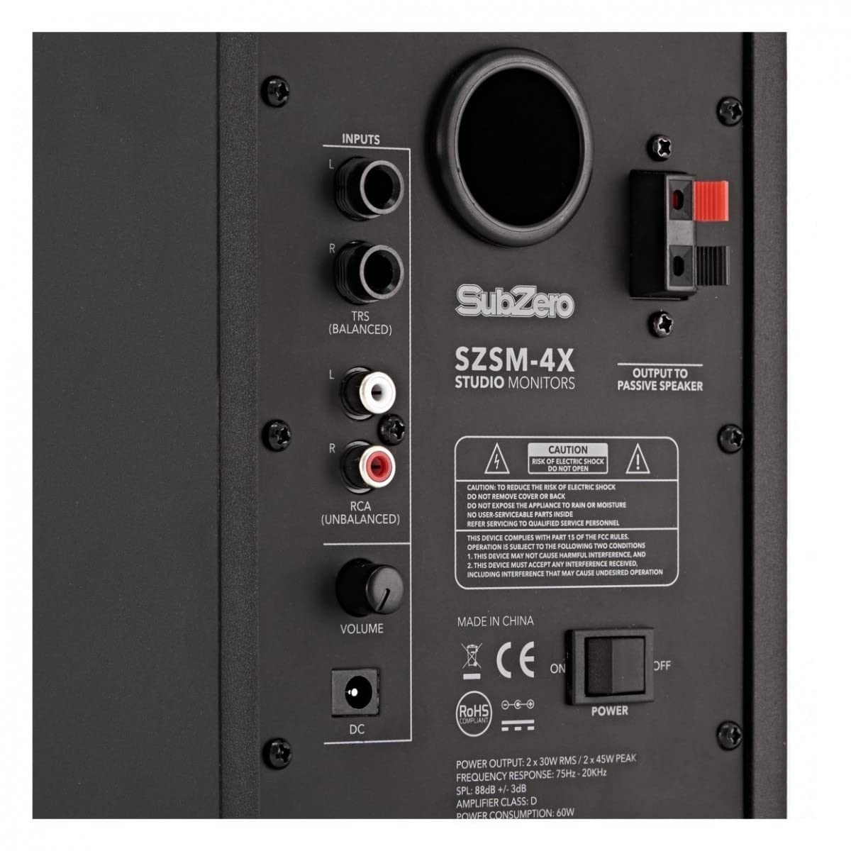 SubZero diffusori per DJ - Monitor da studio attivi Coppia 60W RMS Classe D | Diffusori da Studio di Qualità con Uscita 60W RMS, Ampia Gamma di Frequenze e Risposta Piatta, Custodie MDF