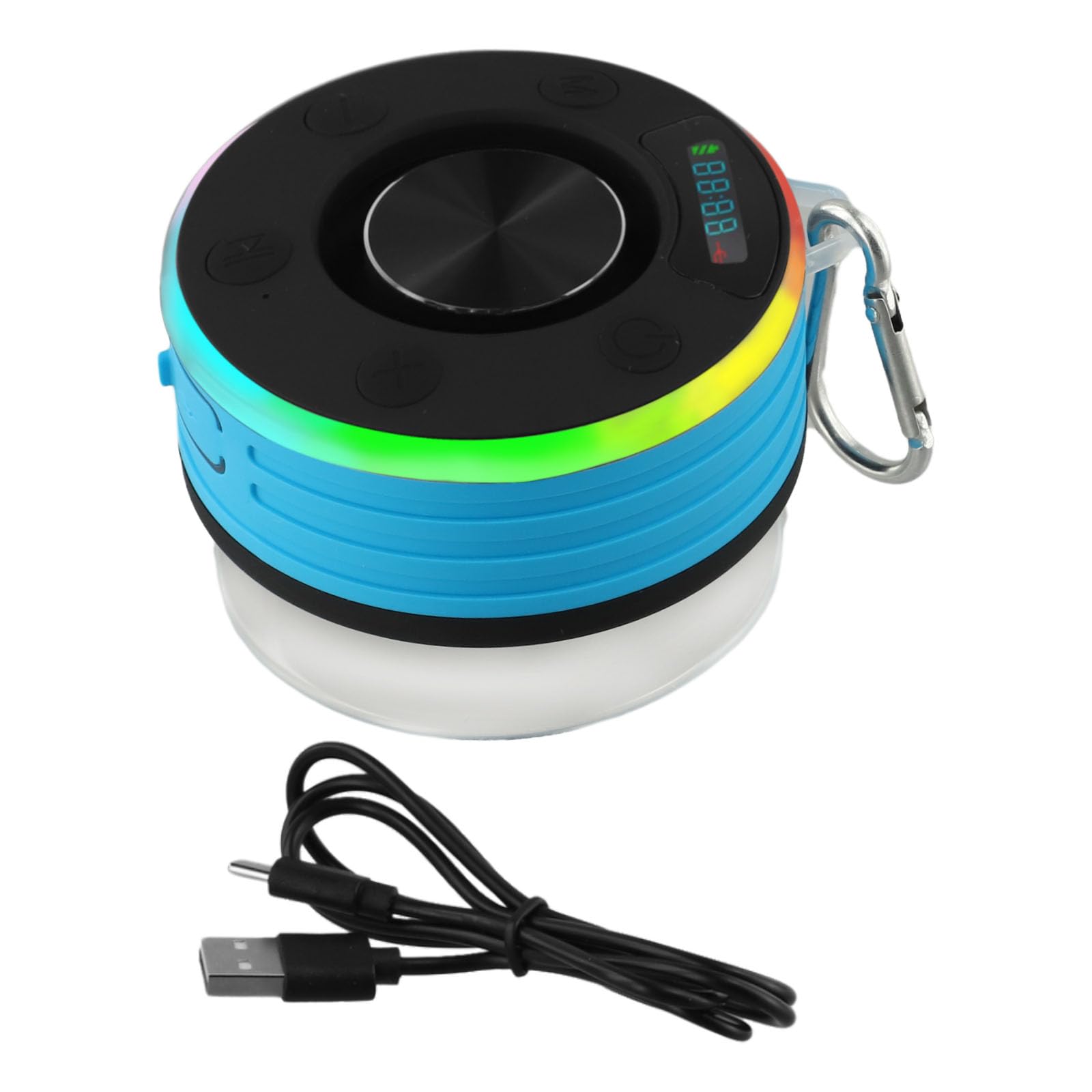Kabelloser Duschlautsprecher, 5.3 Bluetooth Tragbares Duschradio mit Wasserdichtes Saugnapfhalterung, LED-Display, zum Baden oder für Pool, Outdoor-Aktivitäten (blau)