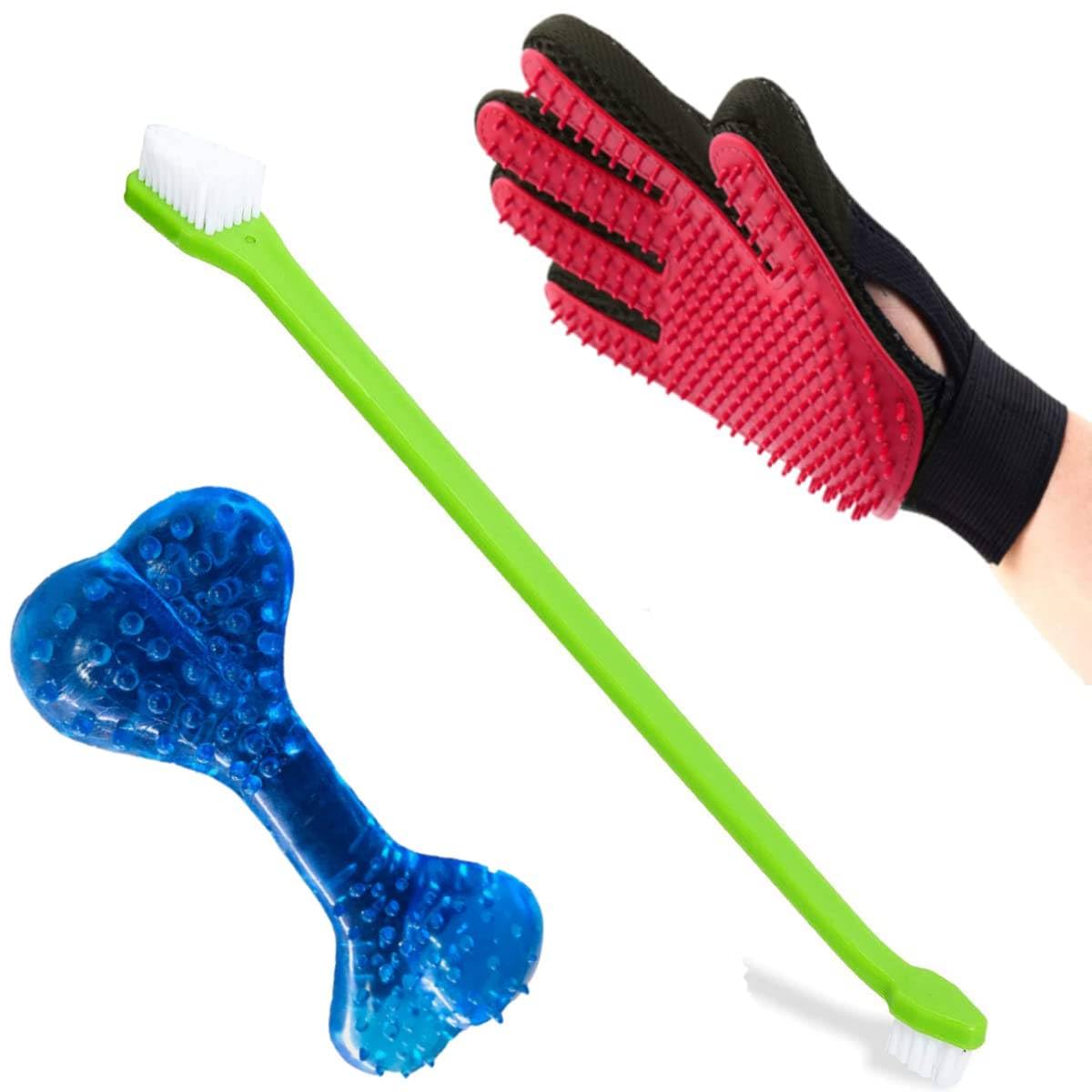 YouHaveDeal Dog Toothbrush for Teeth & Dogs Removes Food Debris Double Sided with Long Curved + Pet Grooming Glove Perfect for Dog & Cat with Long & Short Fur – Pack of 3 (Color May Vary) (B09KQS2RQN) Amazon Price History, Amazon Price Tracker