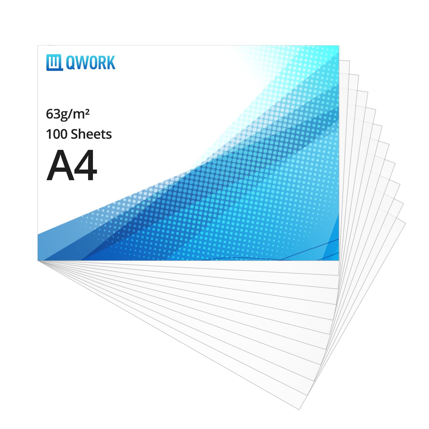QWORK® Tracing Paper A2 63 GSM (100 Sheets) - Transparent Vellum Paper for Drawing, Art, and Sketch Transfers