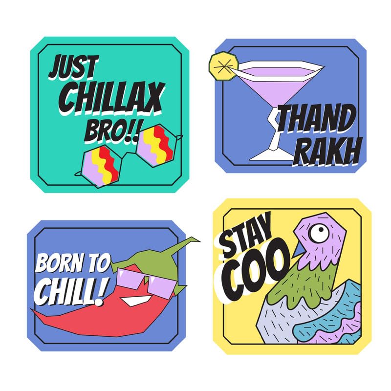 Zoboo Laptop & Mobile Phone Themed Sticker Pack, Express Your Personality and Elevate Your Gadgets with Style, for Personal Use, Gifting or Birthday Return Gifts Jut Keep Calm