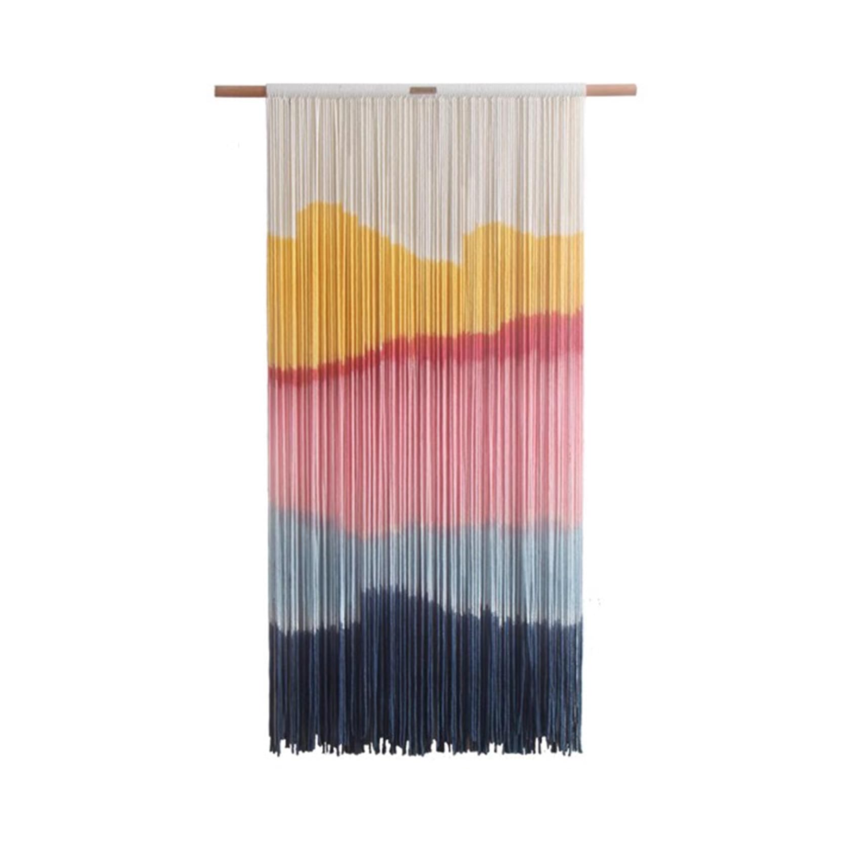 Makrama na ścianę Bohemian Ręcznie tkany gobelin,Ręcznie robiony gobelin Mountain Tie-Dye Gobeliny ścienne z bawełnianej liny Boho Dekoracja ścienna do salonu Sypialnia,A-50 x 100 cm