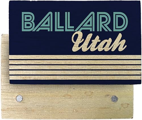 Ballard Utah Souvenir Wooden 2" x 3" Fridge Magnet Retro Design Single