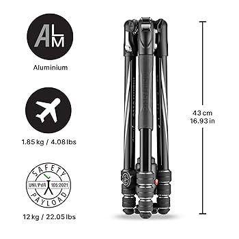 Amazon.com : Manfrotto MKBFRTA4GT-BH Aluminum 4-Stage T