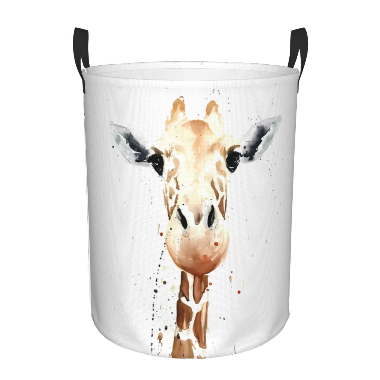 S Circular Hamper – Collapsible clever giraffe Print Laundry Basket