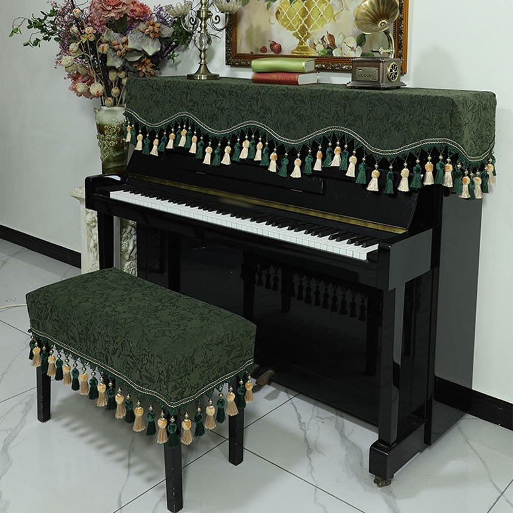 Pokrowiec na fortepian do pianina, nowoczesny, minimalistyczny półpokrowiec z odpornej na kurz osłony górnej z tkaniny(Double Bench Cover)