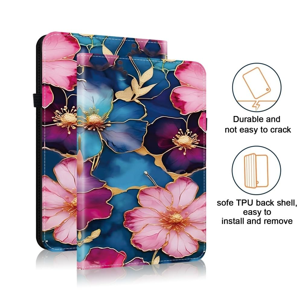 Generic Étui portefeuille en cuir élégant compatible avec Kindle Paperwhite (12ème génération) 2024 (motif : cœur)