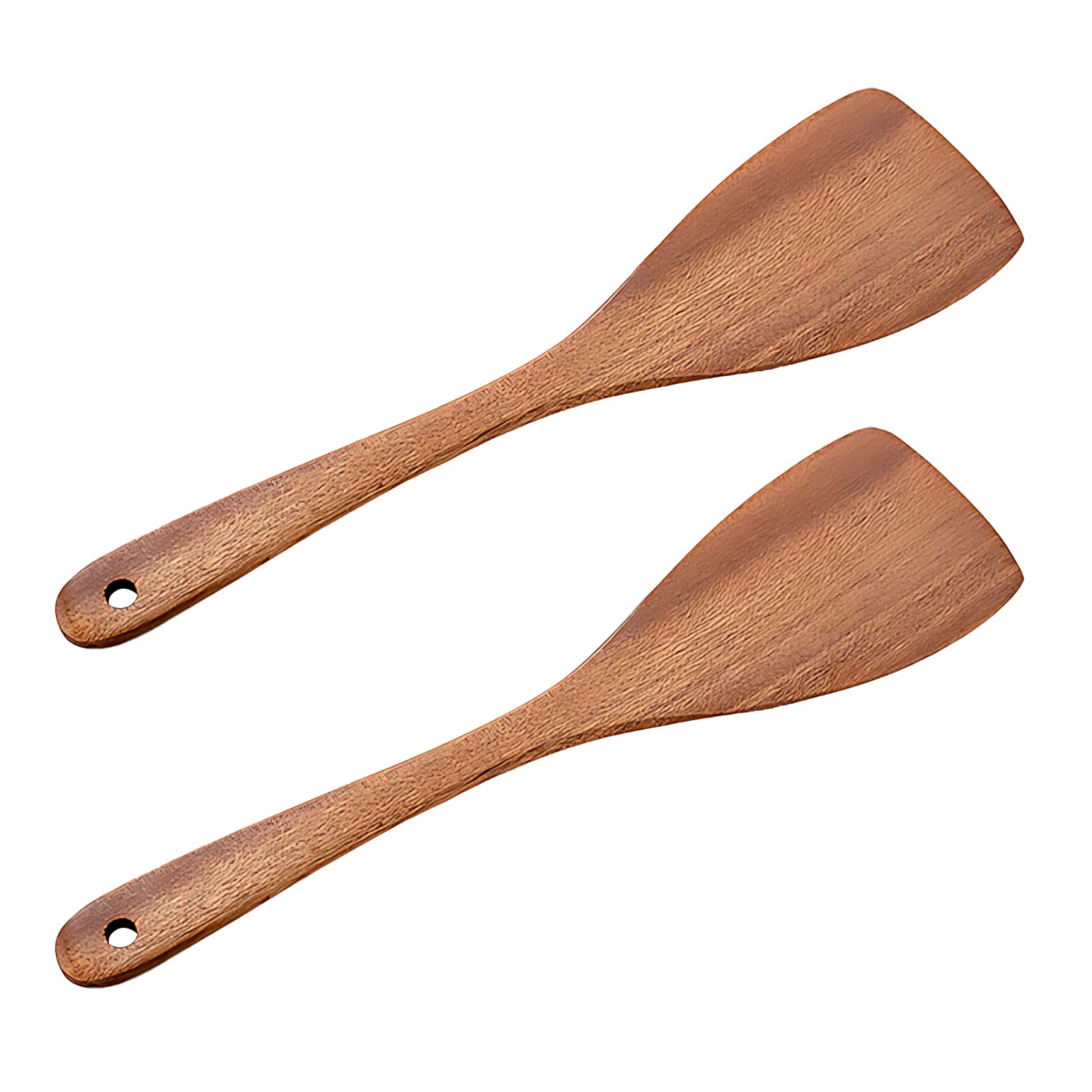 Wooden Spatula, 2-Pack Wooden Cooking Utensils for Frying, Baking, and Stirring, 33 cm Wood Spatulas for Kitchen Tasks, Durable Wood Spoons for Everyday Use