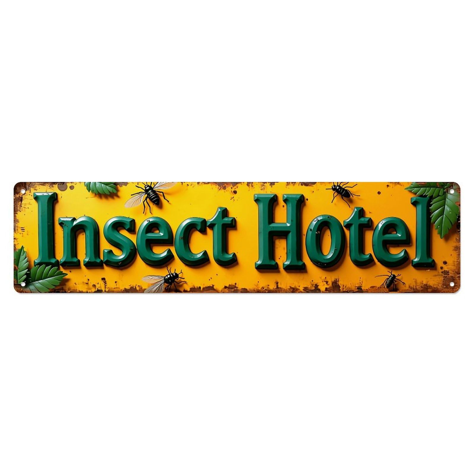 Insect Hotel Sign Pattern Metal Tin Sign Plaque