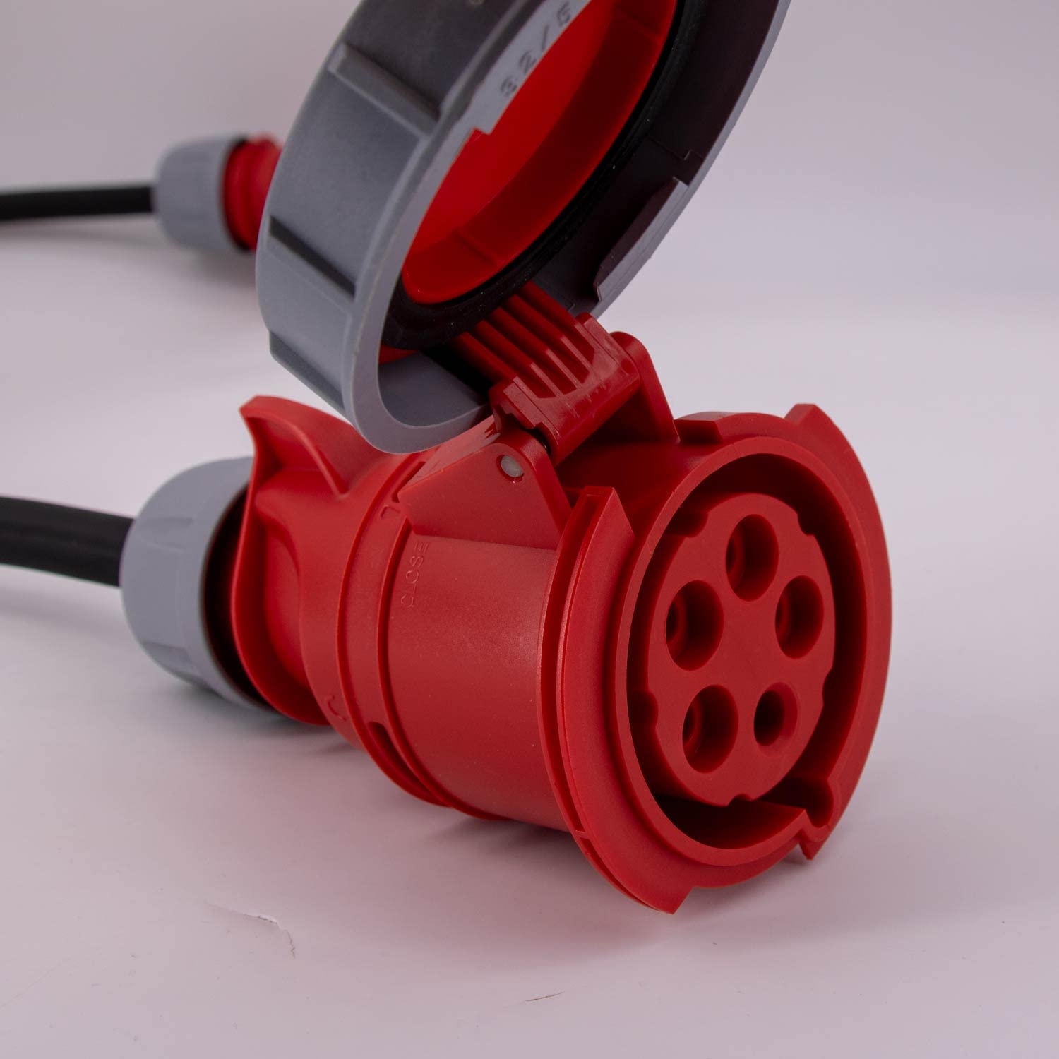 16A MID geeicht - Digital Stromzähler Zwischenstecker Box 400V / 16A CEE-Stecker Und Kupplung (PCE). Wattmeter Energiezähler Zwischenzähler Starkstromzähler. Assembled in Germany (IP65)