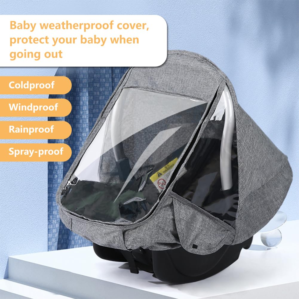 Protector de Lluvia para Silla Coche Cubierta Universal para la Lluvia Burbuja de Lluvia Universal Cubierta para Lluvia Transparente Burbuja Lluvia Universal Accesorio para Asiento de Coche (Gris)