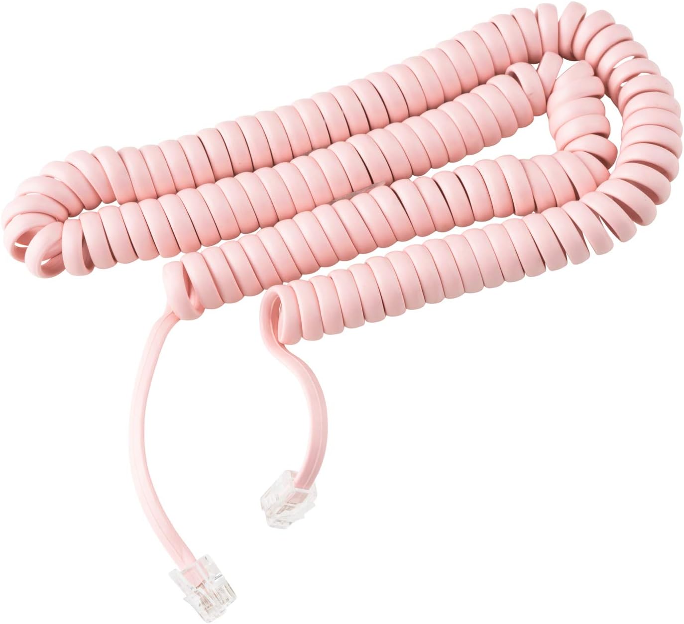 Phone Cord for Landline Phone – Tangle-Free, Handset Curly Telephones Land Line Cord – Easy to Use + Excellent Sound Quality – Telephone Cords for Home or Office (15ft Long) Color: Ladies Pink