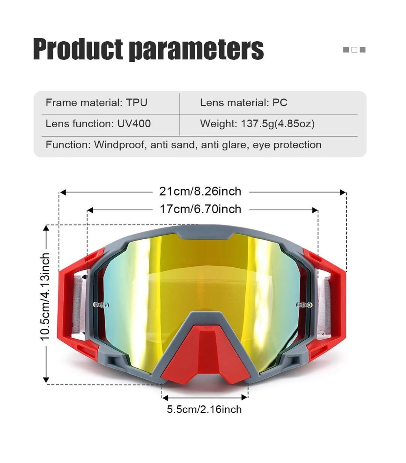 Gafas Esqui Mujer&Hombre Cascos de motocross, gafas protectoras, gafas para deportes de esquí