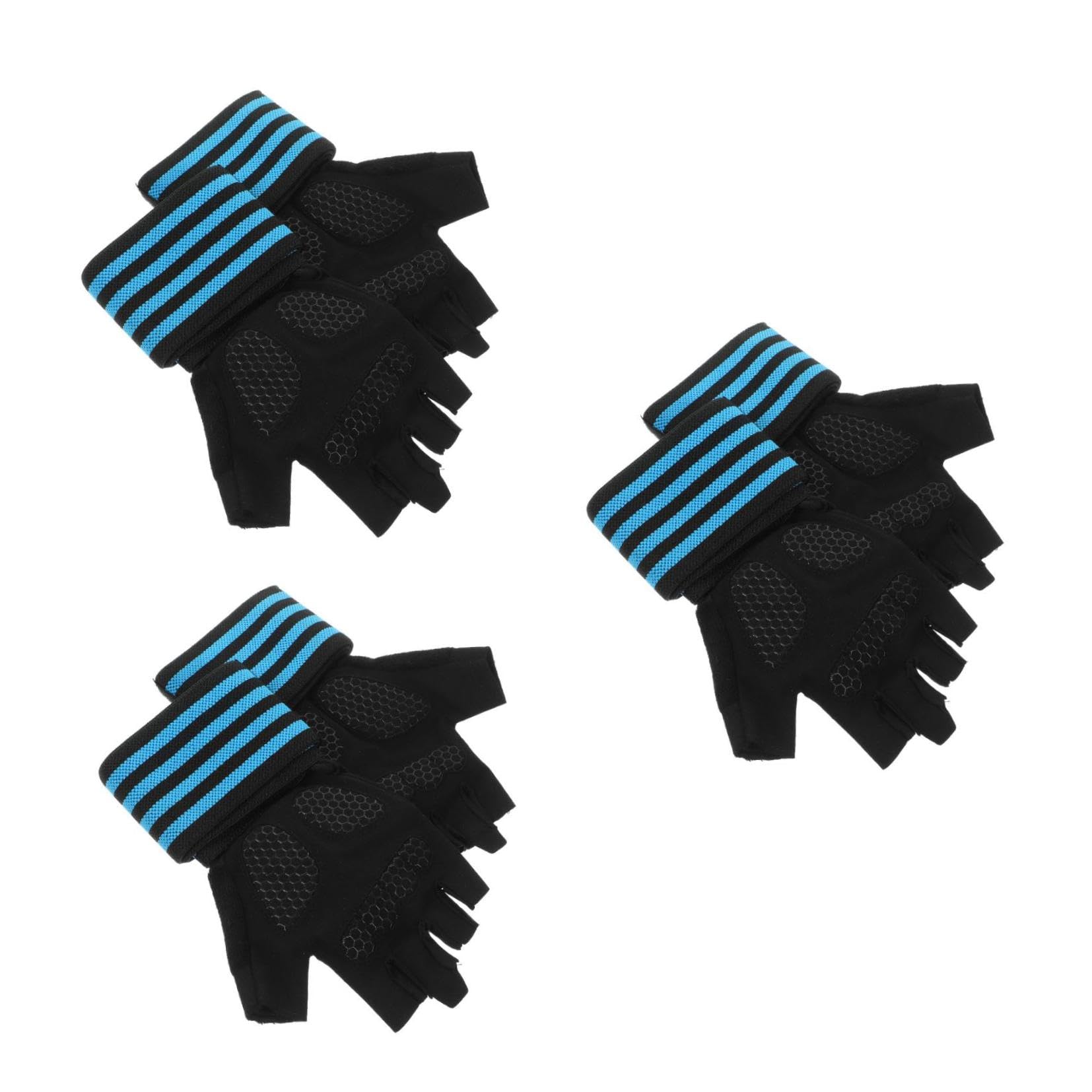SOIMISS 3paare Halbfinger Fahrradhandschuhe Für Outdoor-Sport Atmungsaktive rutschfeste Und Stoßdämpfende Sporthandschuhe Für Radfahren Yoga Gewichtheben