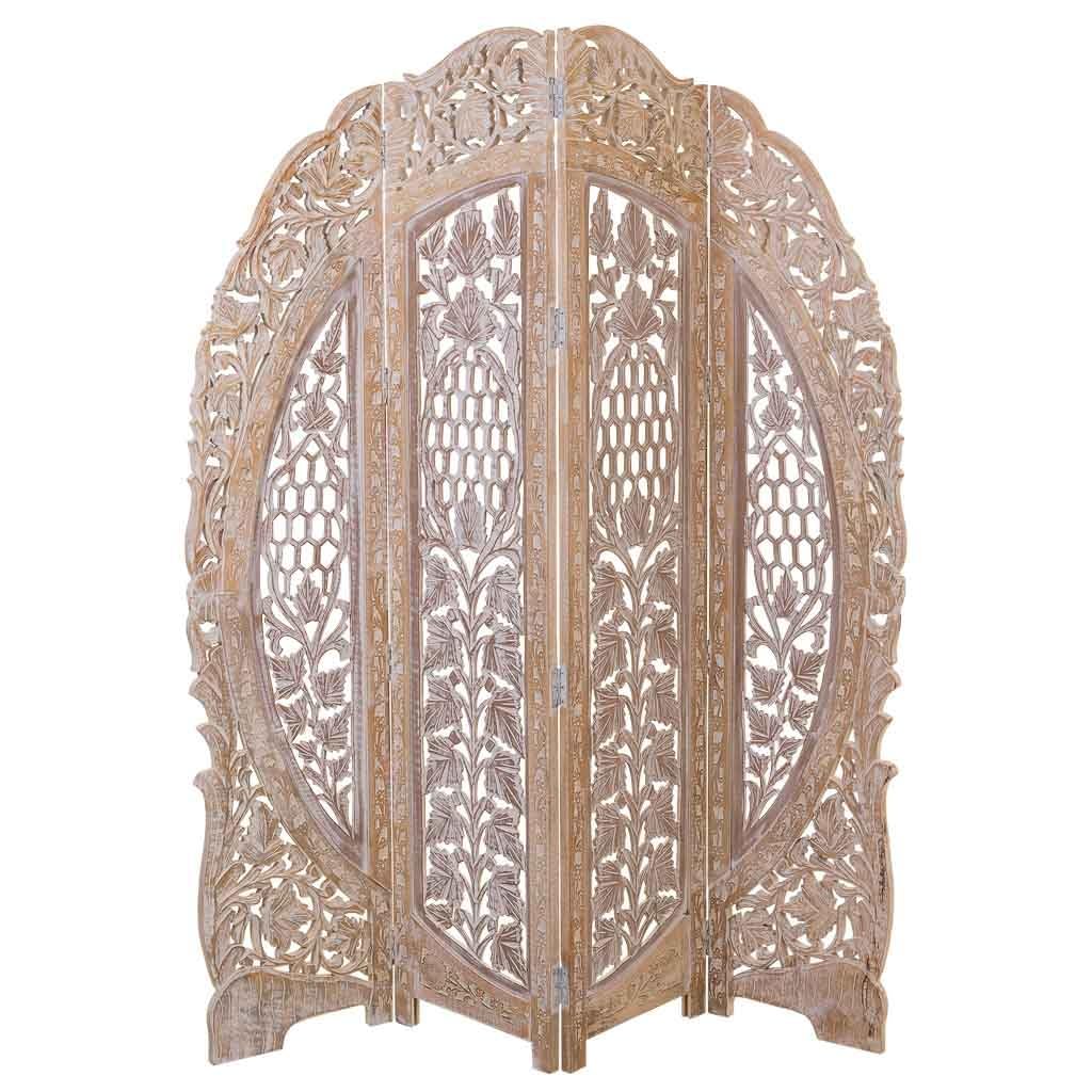 WANDERLUST DECO Biombo de Madera Artesanal marrón 38(x4) x2,5x180