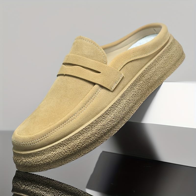 Men's fashionable one-legged casual shoes - anti-slip and durable half-slippers -pvc insole - breathable fabric lining -pu- upper - suitable for indoor - vacation - daily wear2