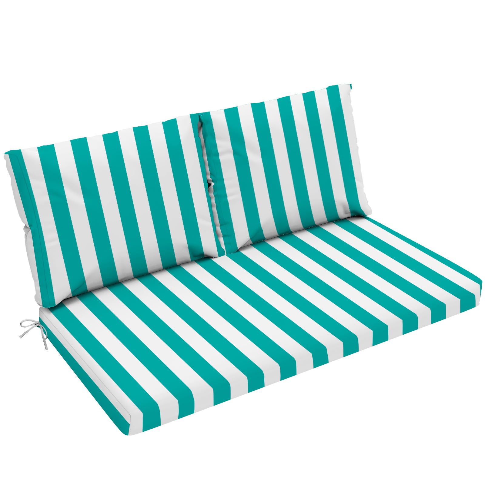 Photo 1 of zanwu hwyd Outdoor Loveseat Cushions - Lake Blue Stripe