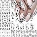 ILOVEDIY 12 Feuilles Autocollants Ongles Fleurs Plume Nail Art Sticker Pochoir DIY