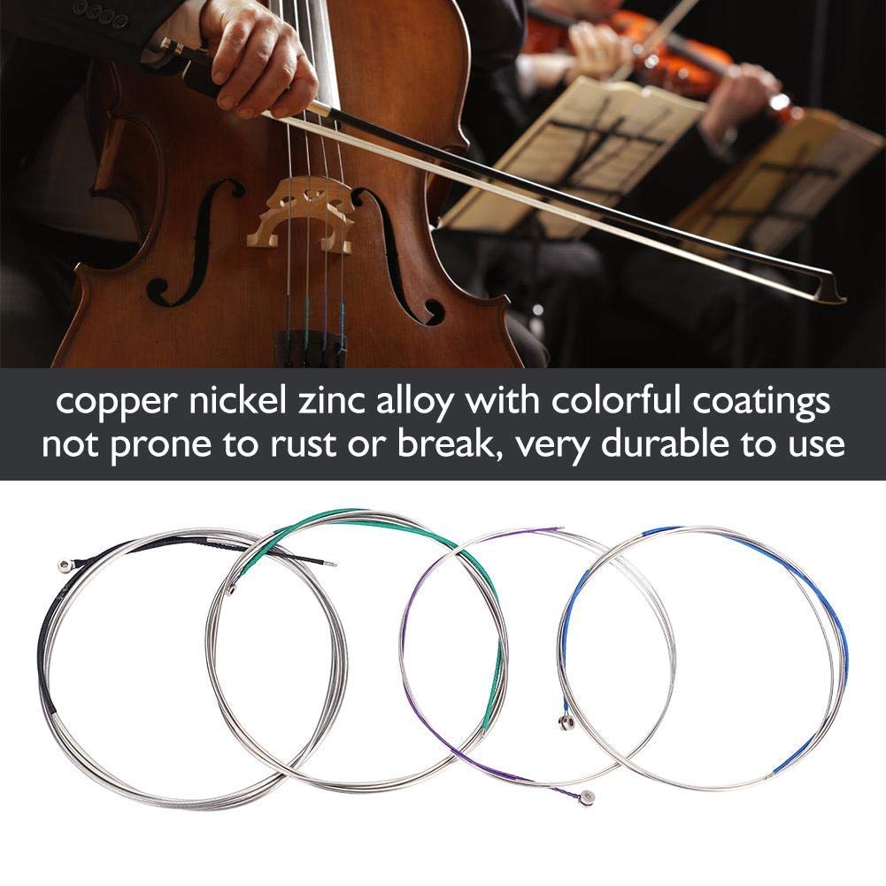 Bnineteenteam Corde Violoncelle, Accessoire Pièce de Rechange pour Cordes Violoncelle 3/4 4/4 en Alliage de Zinc-cuivre Accessoires de Jeu Cordes Violoncelle
