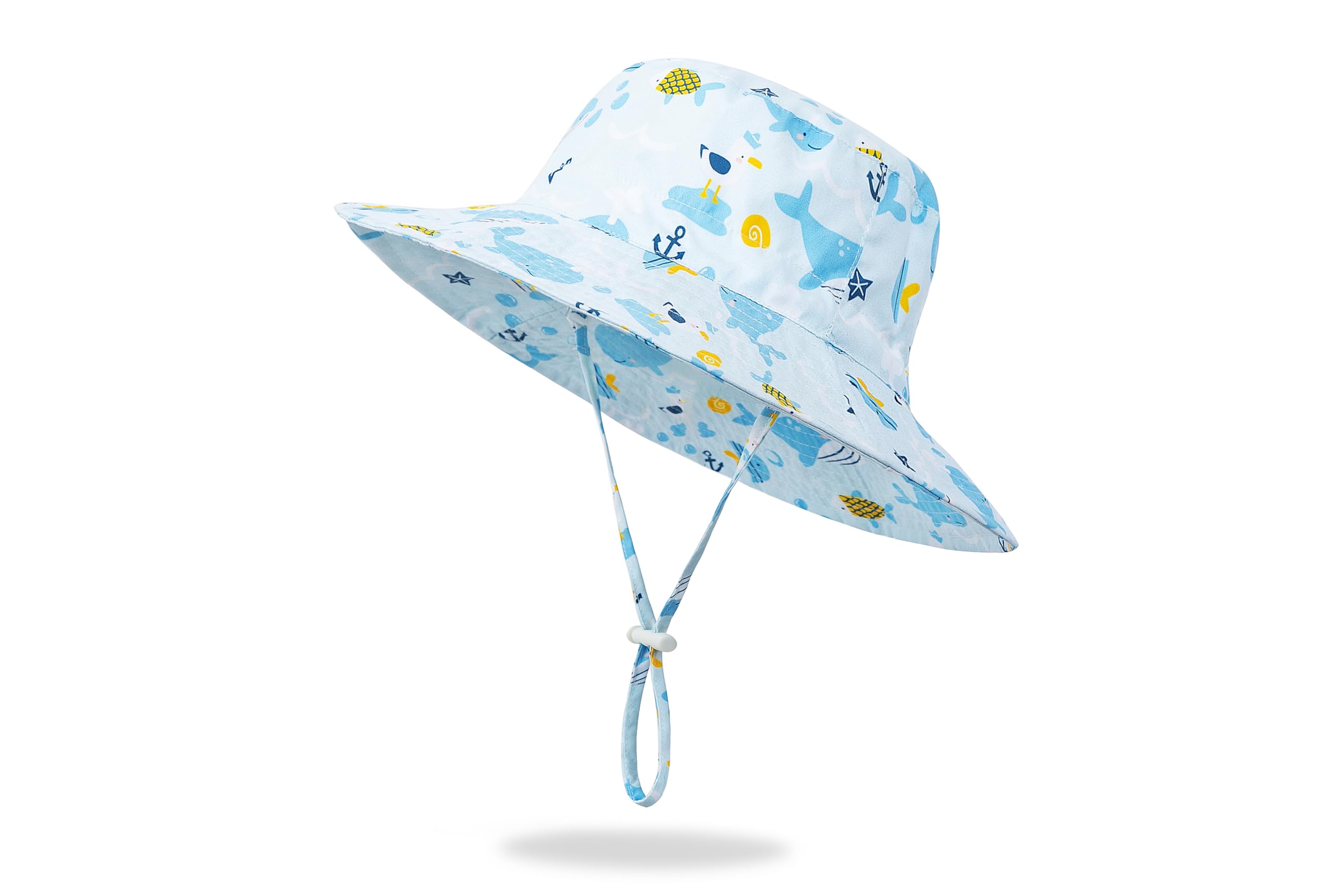 Sombrero de sol para bebé, sombrero de ala ancha, sombreros de playa para niños, protección solar UPF 50+ para niños y niñas — view 12