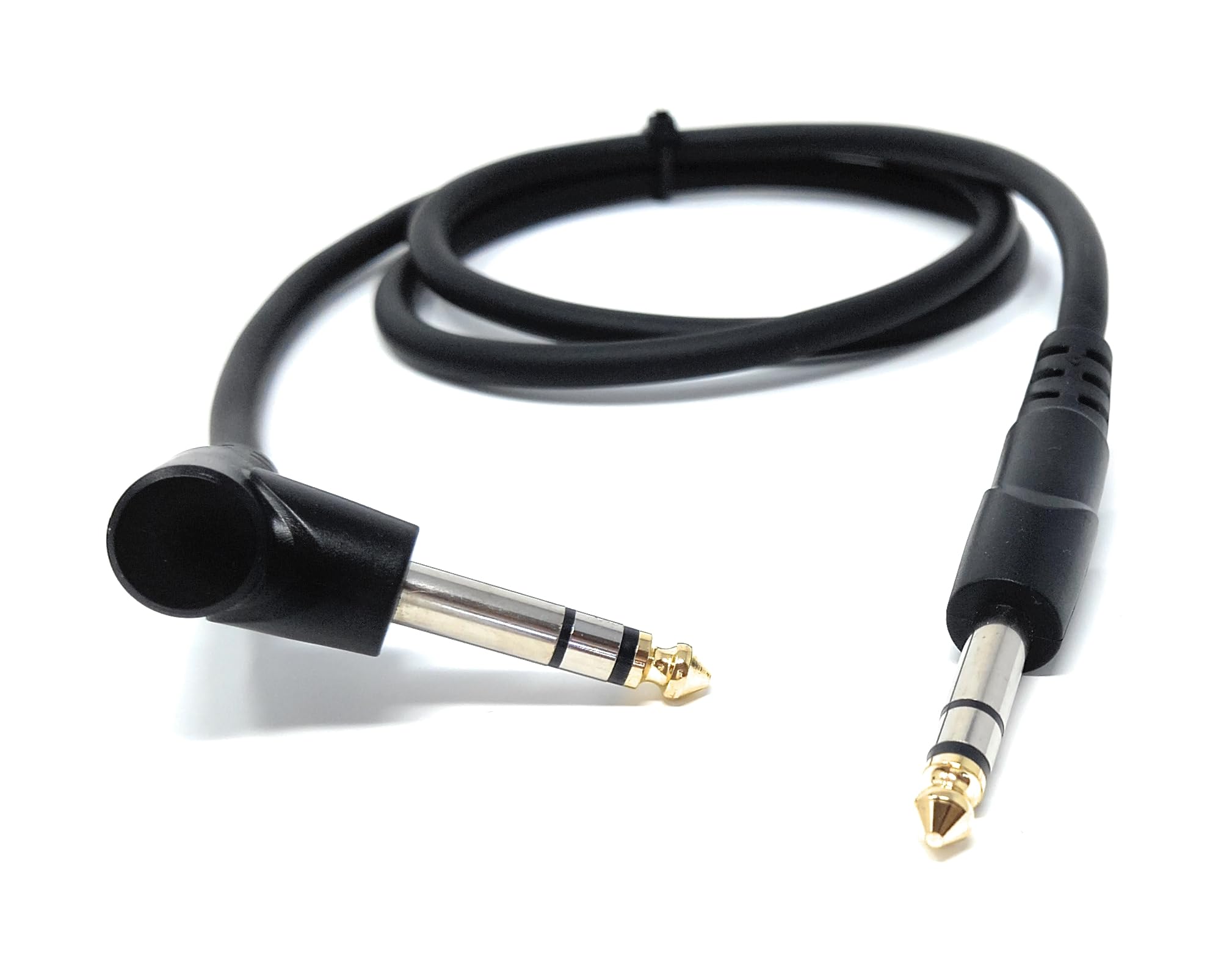 DRUT 1m 6.35mm 1/4" Stereo TRS Male Jack to Right Angled Male Jack, Audio, Music Instrument, Flexible Cable Lead 3.3ft - Image 4
