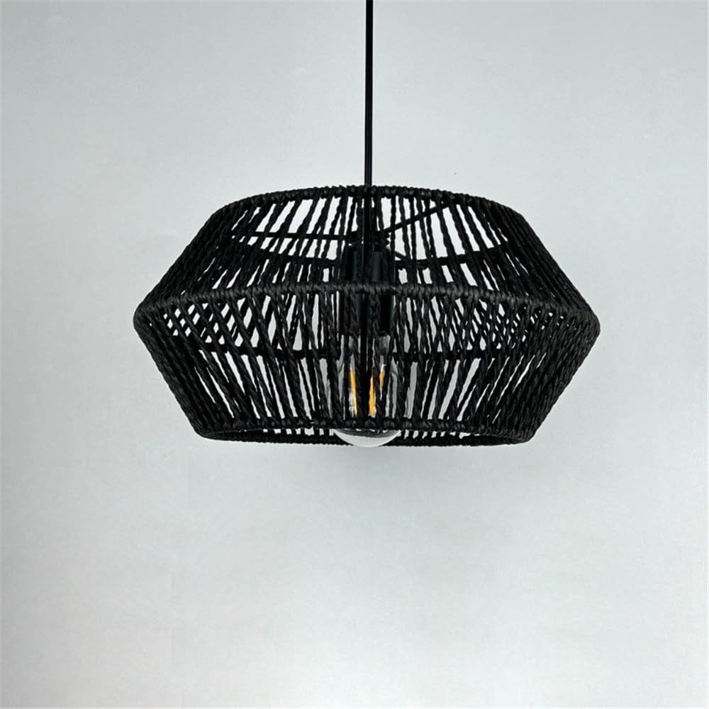 SXWNBIFH Industrial Style Retro Hemp Rope Pendent Lamp Personality Creative Internet Bar Cafe Restaurant Bedroom Clothing Store Bar Counter Chandelier (R B D30CM)