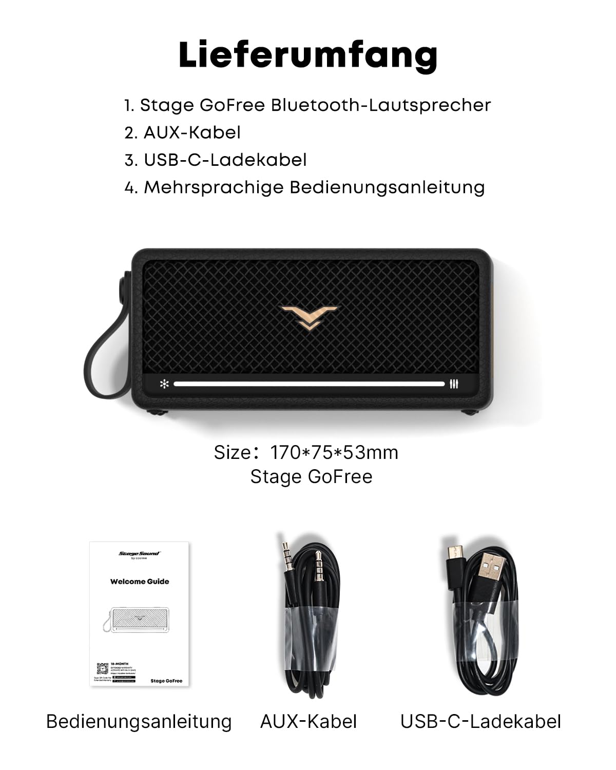 Bluetooth Lautsprecher 40W Max, IP67 Wasserdicht, AUX/USB-Verbindung, 12h | Satter Sound, TWS Paarung, Stabile Bluetooth, Tragbare Bluetooth Box für Outdoor/Party/Camping