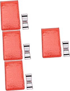 NOLITOY 4Pcs Points Book of Records Professional Notebook Stylish Scorecard Holder Golf Scorecard Book Balls For Playing Golf Record Scorebook Pu Leather Red Game