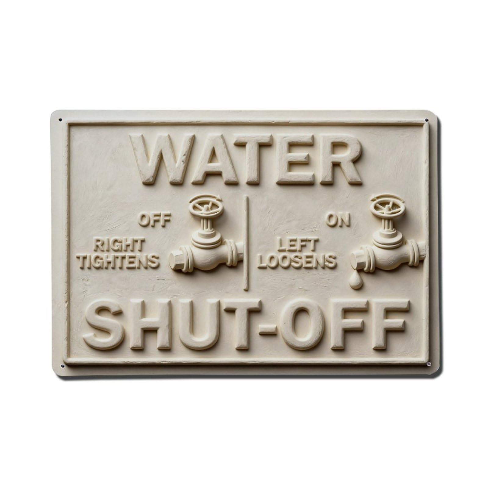 Iageret Vintage Water Shut Off Valve Instructions Metal Tin Sign Retro Wall Decor, Bar Garage Cafe Kitchen Home Wall Art Poster Decoration 8X12inches