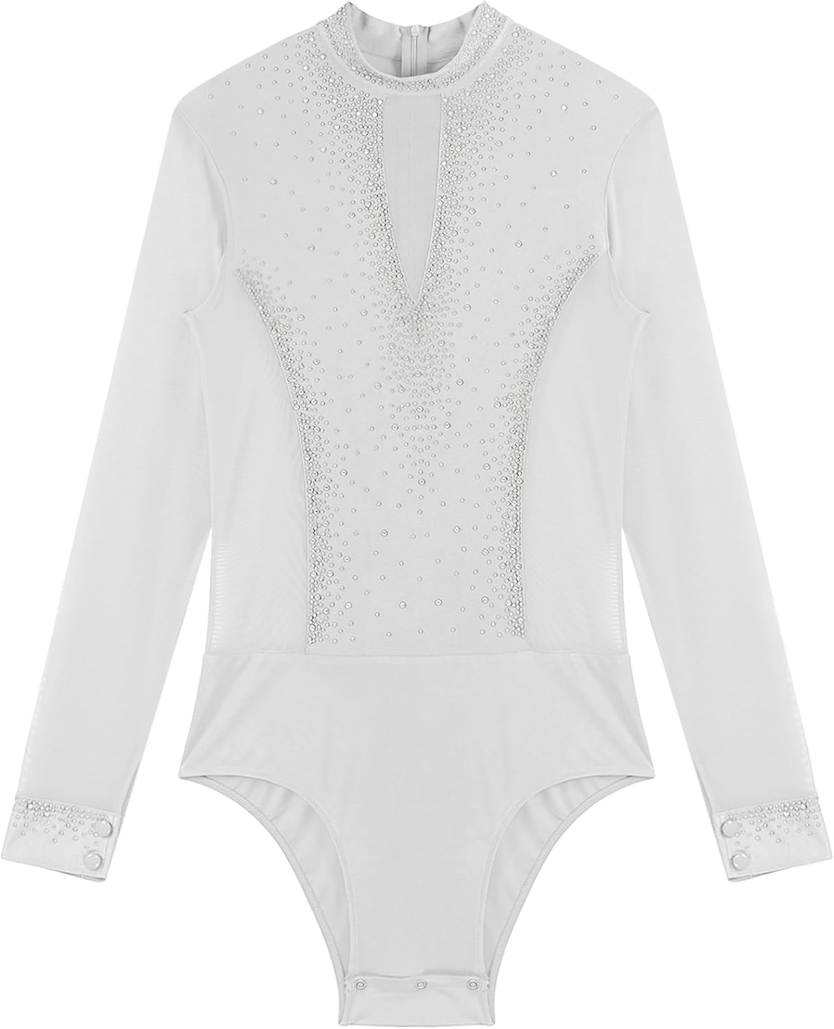 Mens Ballet Latin Dance Leotard Shiny Rhinestones Ballroom Dance Shirts