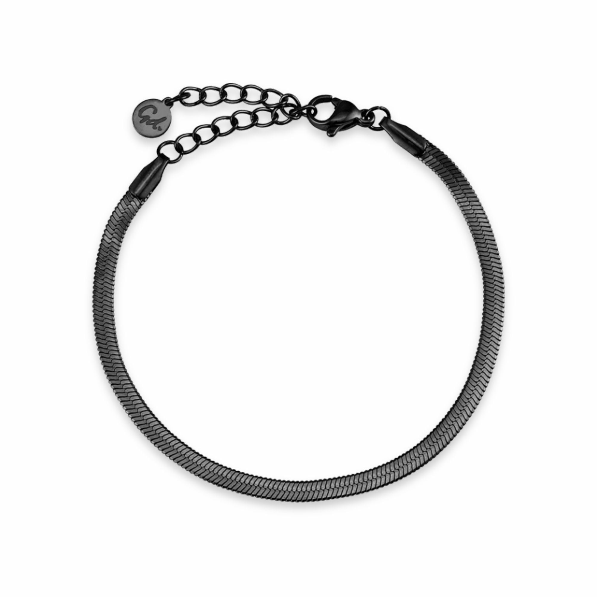 GD GOOD.designs EST. 2015 Pulsera de la serpiente para las señoras | Pulsera plana sin colgante en oro, plata u oro rosa | Joyería de acero inoxidable 3mm de ancho | Impermeable... Certificado ClimatePartner