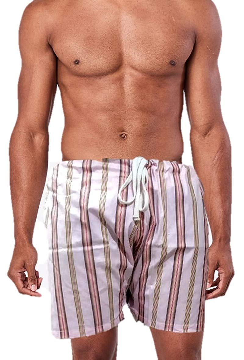 Men's Lattha Traditional Pure Cotton Underwear aka Patta wala Janghiya, Dhari wala/ Striped Undergarment, Khadi Latthe Ka Jangia, Nicker,Chaddi; Nade wala kachha with wide Miyani/Asan & Back Pocket & Drawstring/Nada