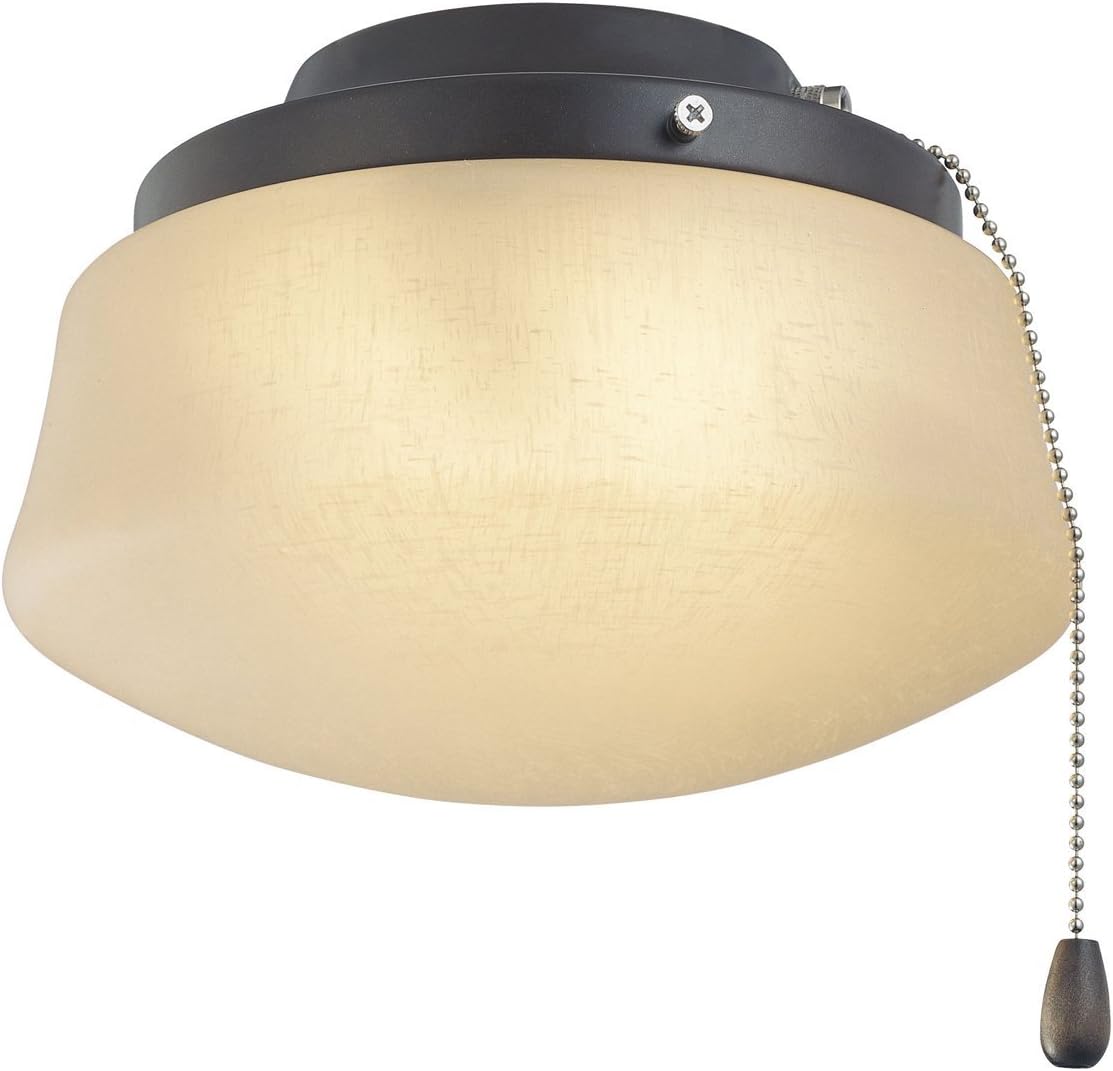 Fanimation LKLP112ARS Low Profile Light Kit with Flared Amber Glass, Pull Chain Operation, E11