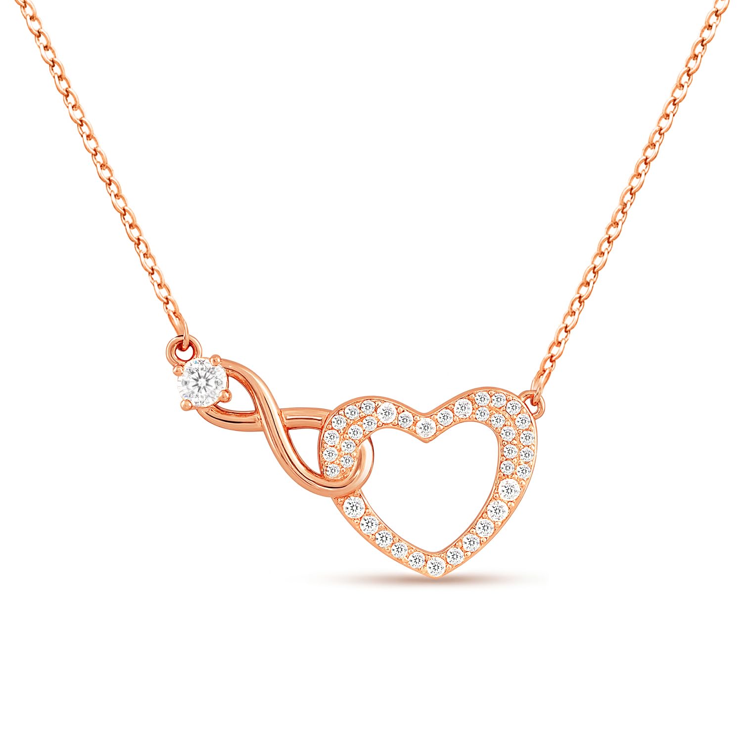 925 Silver Our Infinite Story Rose Gold Plated Necklace | Valentine’s Gift, Gifts for Women & Girls | With Certificate of Authenticity and 925 Stamp-image-42