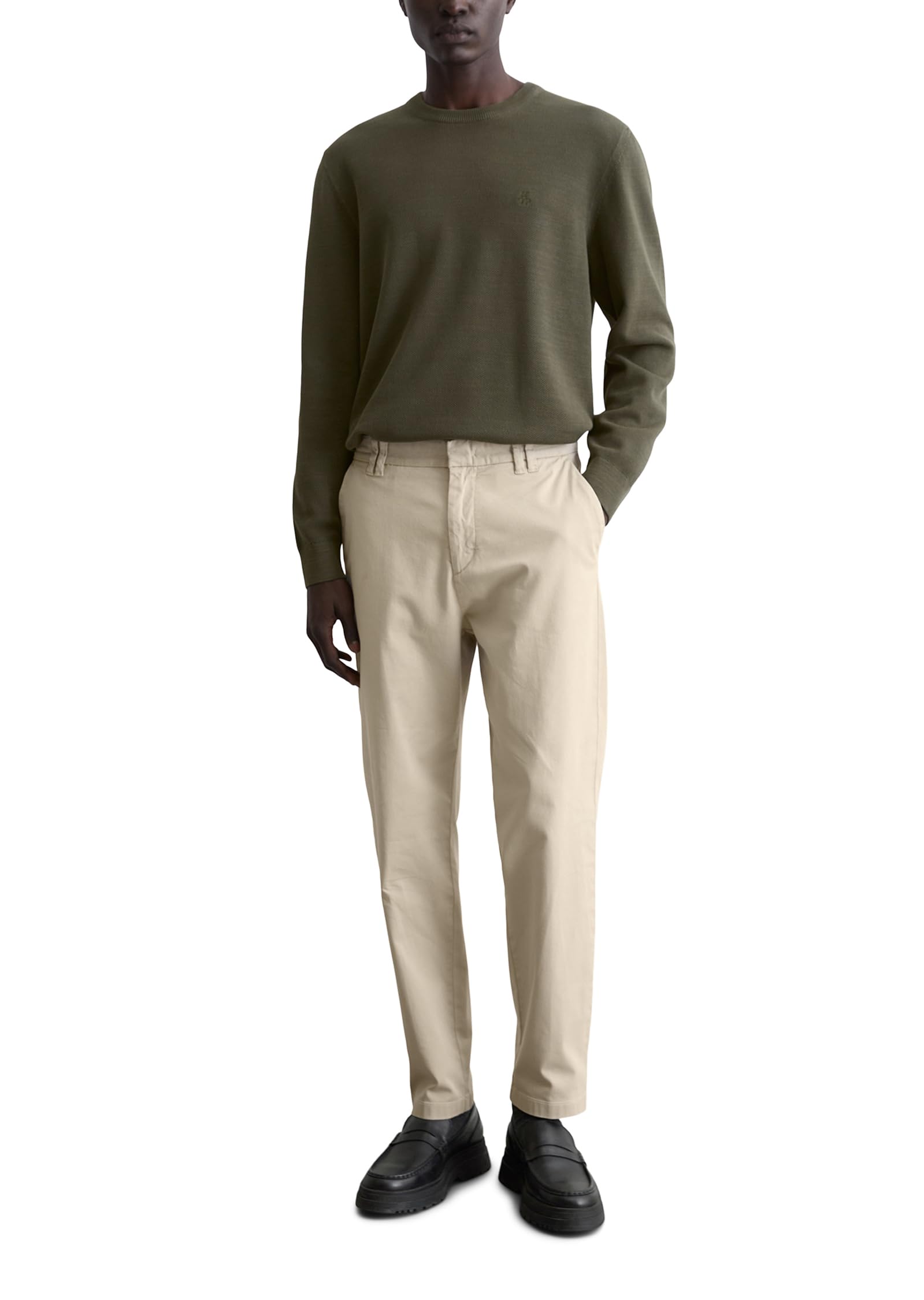 Marc OߴPolo Men's Organic Cotton Jumper with Round Neck, Green (Neverland Iron), M