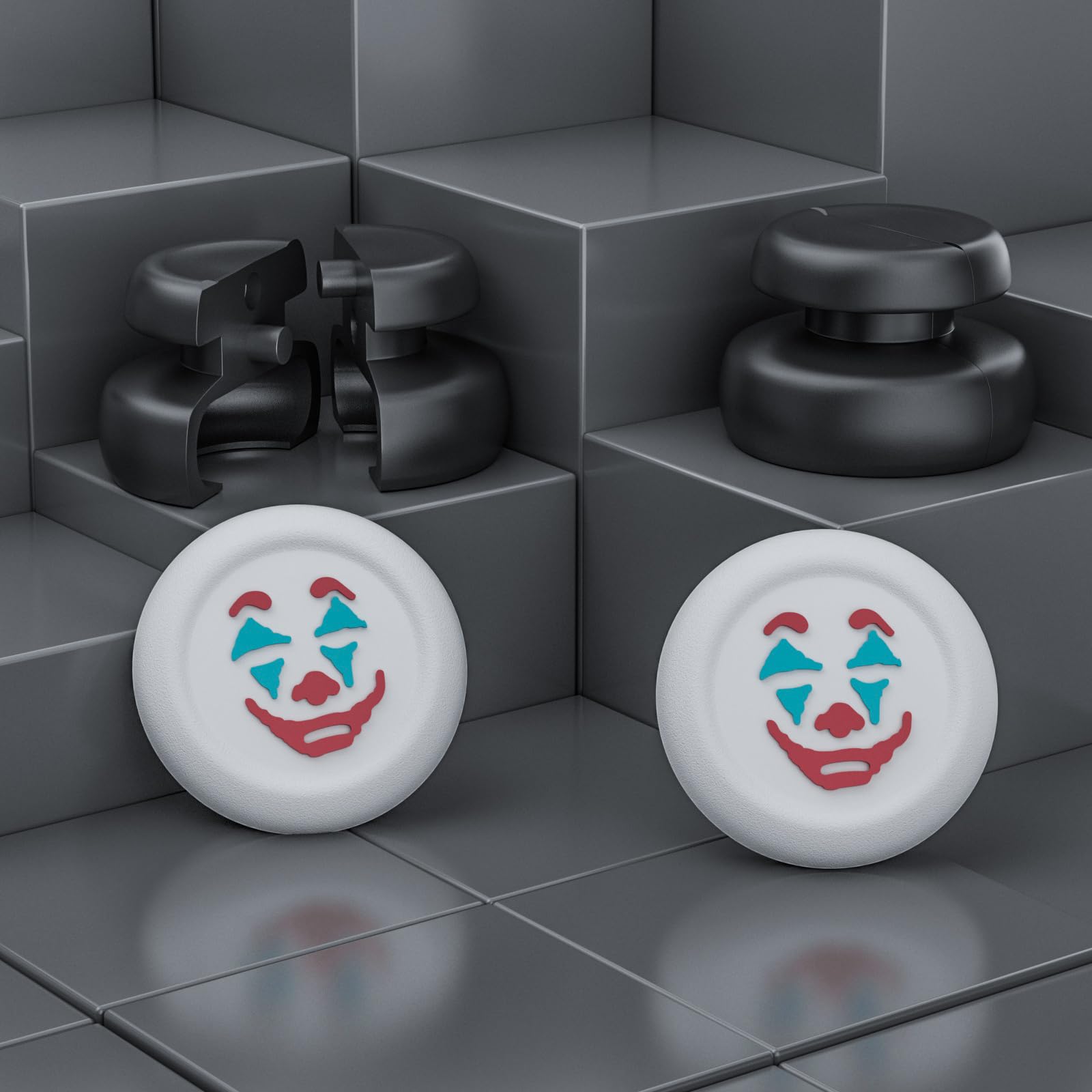 Lot de 2 rallonges de joystick et coque en silicone pour manette Xbox Series X/S et Xbox One S/X (blanc Joker)