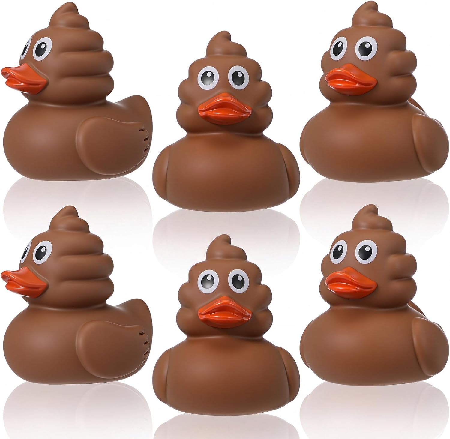 Sotiff 6 Pcs Poop Duck Figure Poo Rubber Duck Figurines Toy, Brown