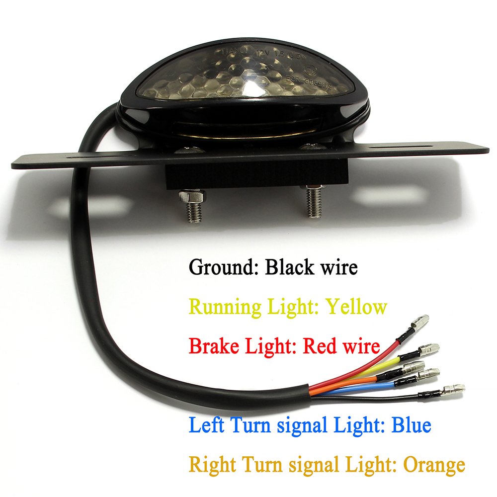 14 LED Luci posteriori per moto Stop Luce targa LED Fanale posteriore integrato Luce freno Indicatore di direzione per bici da strada, scooter, cruiser, chopper Dirt Bike ATV fuoristrada