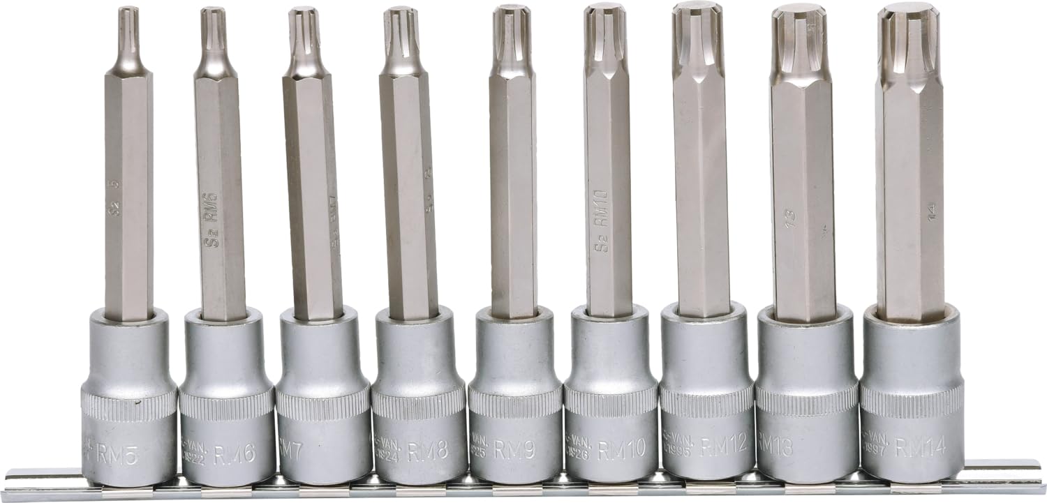 KS Tools 911.1335 Bussola 1/2", serie RIBE, 9 pz, M5-M14