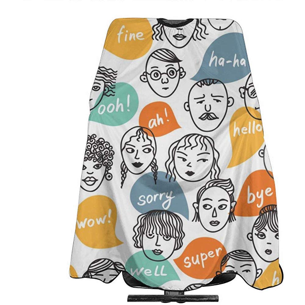 Pag Crane Hair Barber Cape People Talk Bubbles Professional Hairdressing Haircut Hair Styling Supplies Tool For Women Men Kids