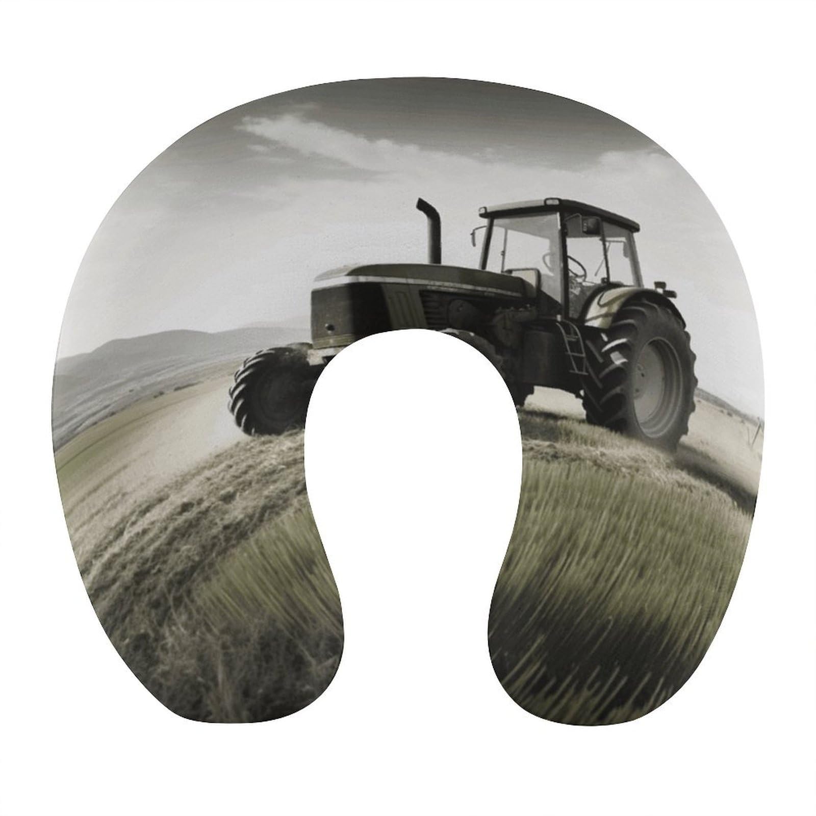FekiLoot Tractor Agriculture Tranquil Travel Pillow,U Shaped Office Napping Pillow Support Neck and Head Comfortable Travel Neck Pillow U Shape Sleeping Essentials for Long Haul Flights
