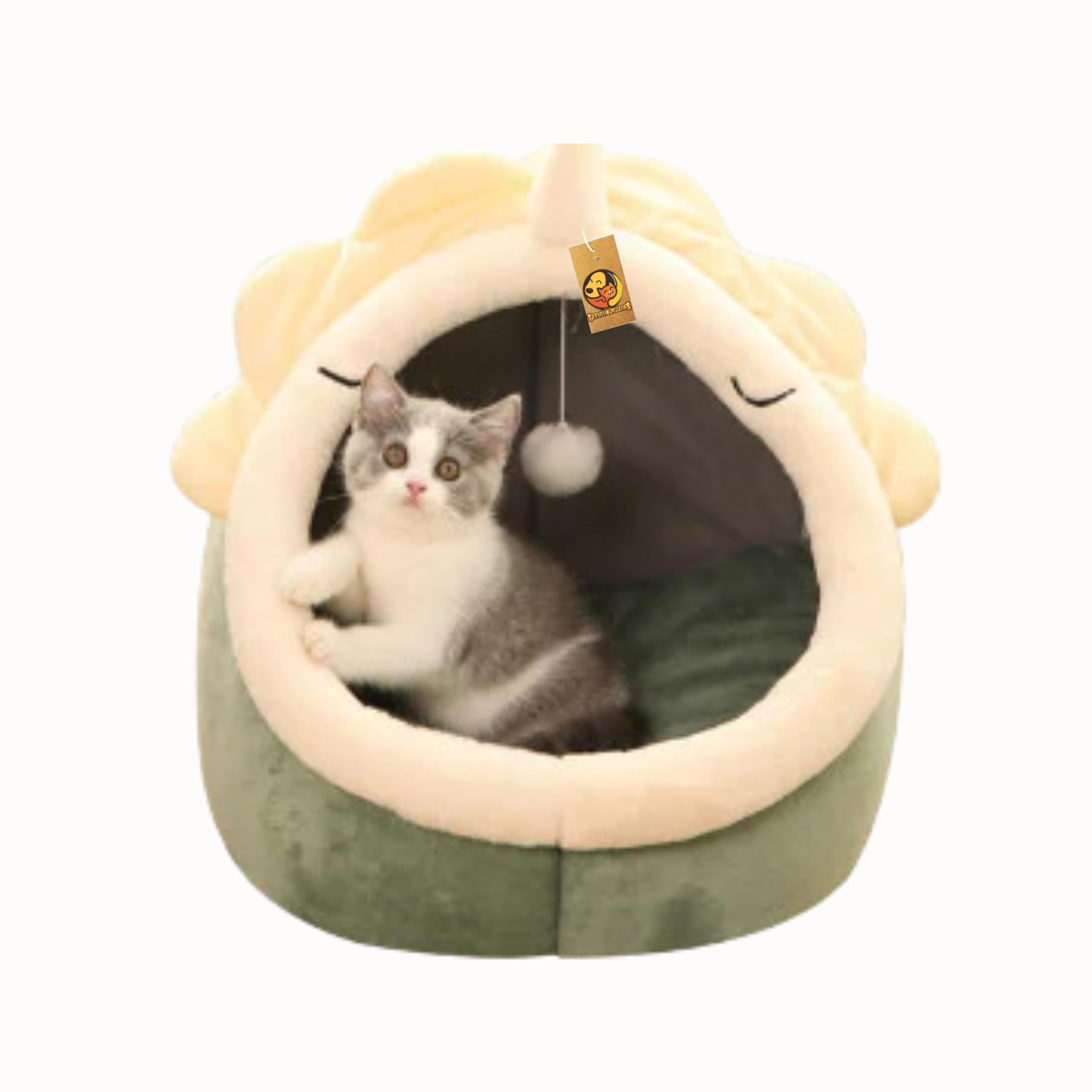 Foodie Puppies Semi-Enclosed Cat Cave Bed with a Plush Ball for Indoor Cats - (Unicorn Cat House) Large Space for Cats to Sleep Soft & Comfortable Covered Bed with Washable and Detachable Mat (B0CTG2KKLP) Amazon Price History, Amazon Price Tracker