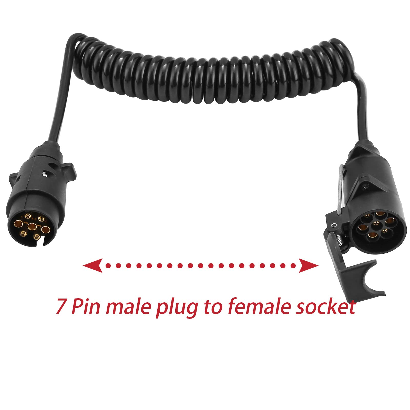 Cavo di prolunga per rimorchio 12V 2.5M 7 poli cavo a spirale precablato connettore per rimorchio con presa e spina per bicicletta, camion, trattore